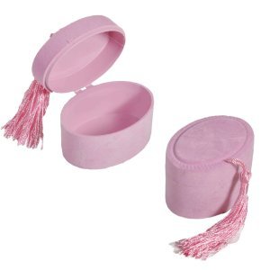 Oval Kutu Flok Kaplama Pembe 10'lu