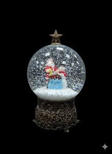 Yılbaşı Işıklı Kar Küresi Müzik Kutusu 25 Cm 6916-3