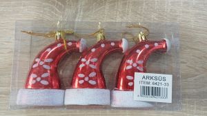 Yılbaşı Ağaç Süsü Noel Şapka 3'lü 6421-33