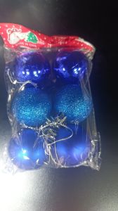 Yılbaşı Ağaç Topu 4 cm 6'lı 6421-10 Mavi