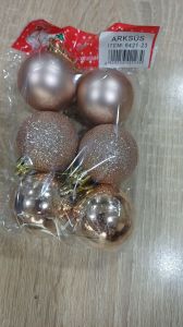 Yılbaşı Ağaç Topu 4 cm 6'lı 6421-23 Rosegold