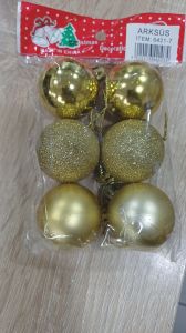 Yılbaşı Ağaç Topu 4 cm 6'lı 6421-7 Gold