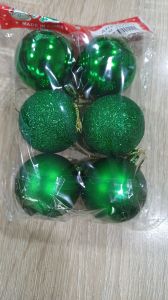 Yılbaşı Ağaç Topu 4 cm 6'lı 6421-11 Yeşil