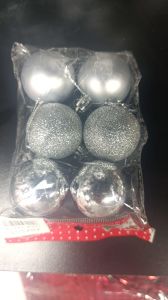 Yılbaşı Ağaç Topu 4 cm 6'lı 6421-8 Gümüş