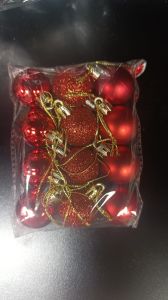 Yılbaşı Ağaç Topu 3 cm 12'li 6421-15 Kırmızı