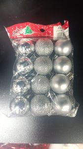 Yılbaşı Ağaç Topu 3 cm 12'li 6421-14 Gümüş