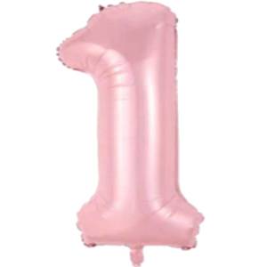 1 Rakam Folyo Balon Pembe 76 cm
