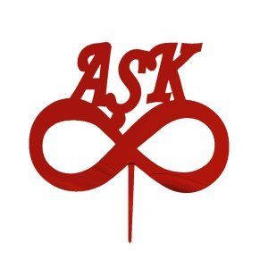 Pleksi Aşk Yazılı Pasta Üstü Süsü Kırmızı