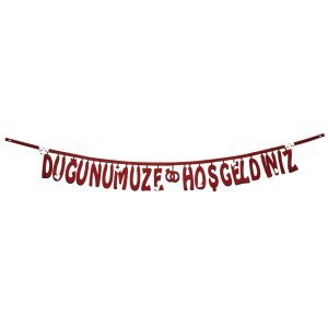 Düğünümüze Hoşgeldiniz Keçe Kırmızı