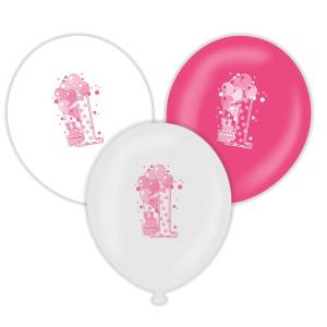 1 Yaş Kız Doğum Günü Balon 10 Adet
