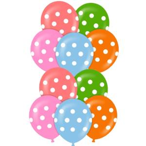 Puantiyeli Balon Renkli 100 Adet