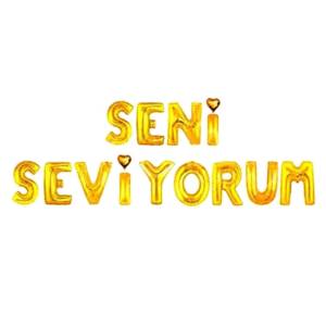 Seni Seviyorum Folyo Balon Gold 40 cm