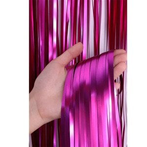 Metalize Arka Fon Kapı Püskülü Pembe