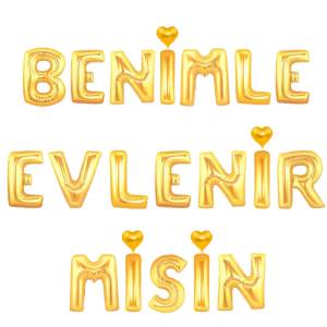 Benimle Evlenirmisin Gold Folyo Balon 40 cm