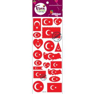 Ay Yıldız Türk Bayrağı Yapışkanlı Sticker