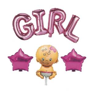 Baby Girl Folyo Balon Set Pembe