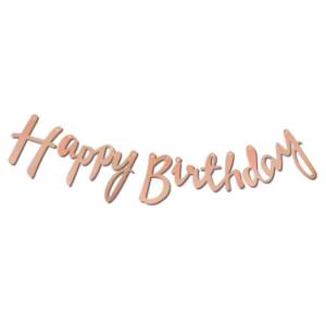 Happy Birthday Rose Gold Kaligrafi Banner