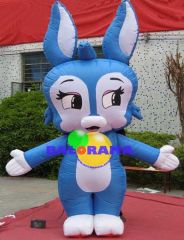 Şişme Maskot Mavi Tavşan 3m