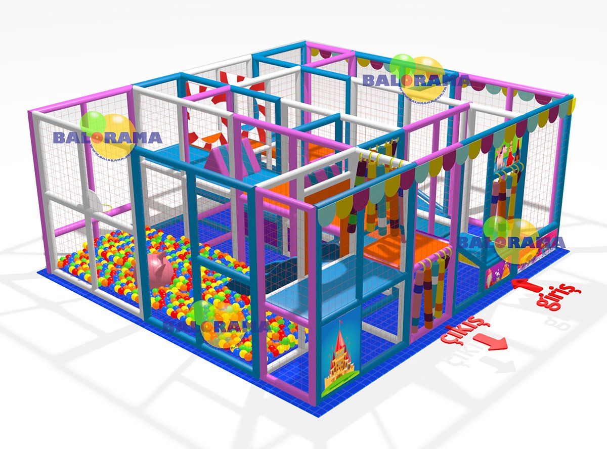 Softplay İç Mekan Oyun Parkı 5.3x4.7x2.5h Mt