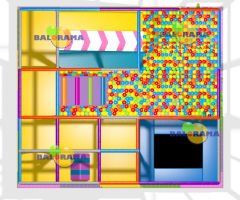 Uzay Macerası Roller Kaydıraklı Softplay İç Mekan Oyun Alanı 5x3.7x2.6h Mt