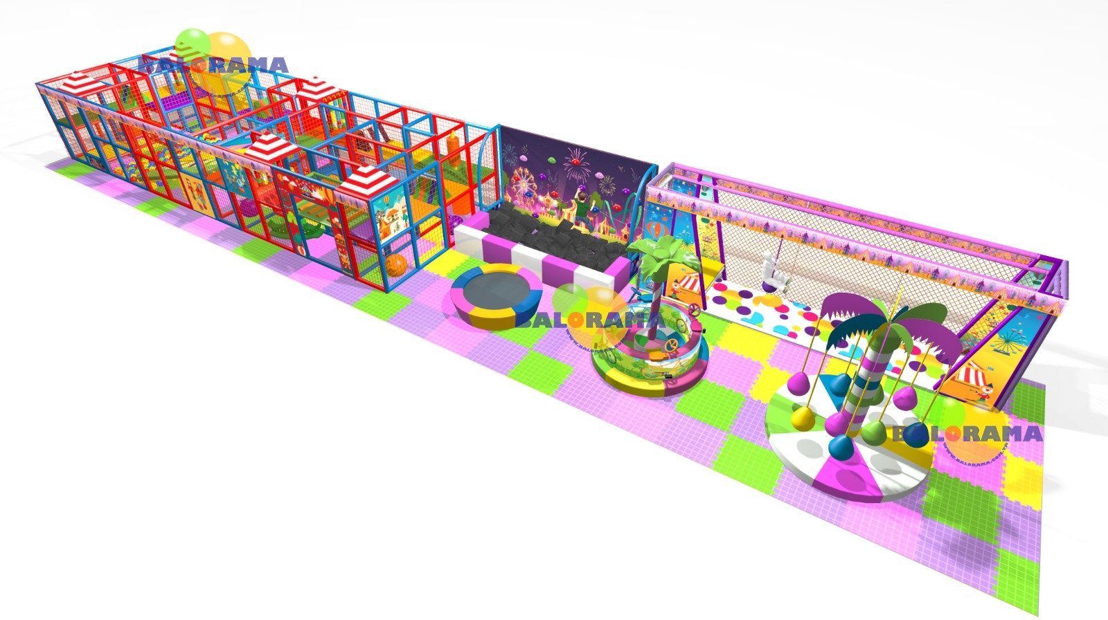 Softplay İç Mekan Oyun Parkı Roller Kaydırak 125m2