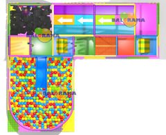 Roller Kaydıraklı Softplay Top Havuzu 7x2.5x2.4h Mt