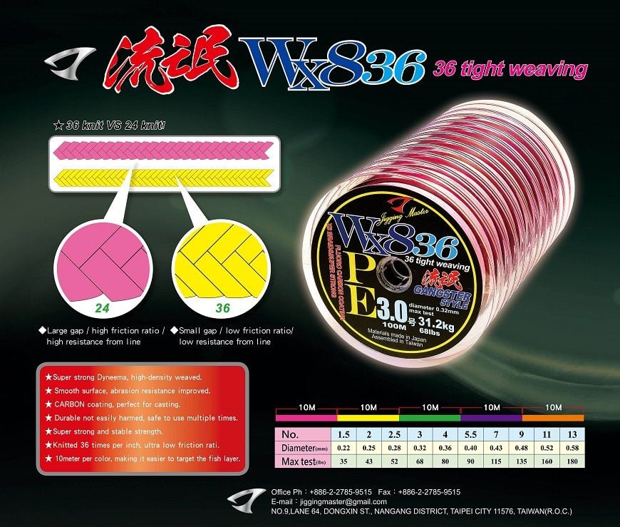 Jigging Master Gangster Style WX8-36 0.28mm #2.5 100mt ip
