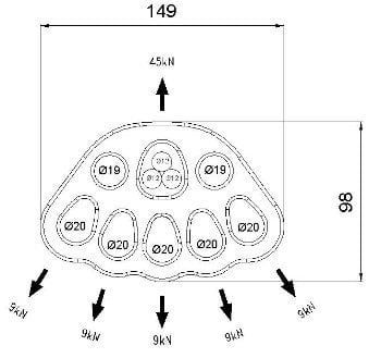 CT L637 5 DELIKLI ALUM. DAGITIM PLAKASI 40KN