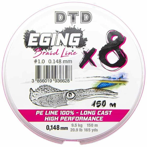 DTD Eging Braid Line X8 0.148mm 9.5kg 150mt