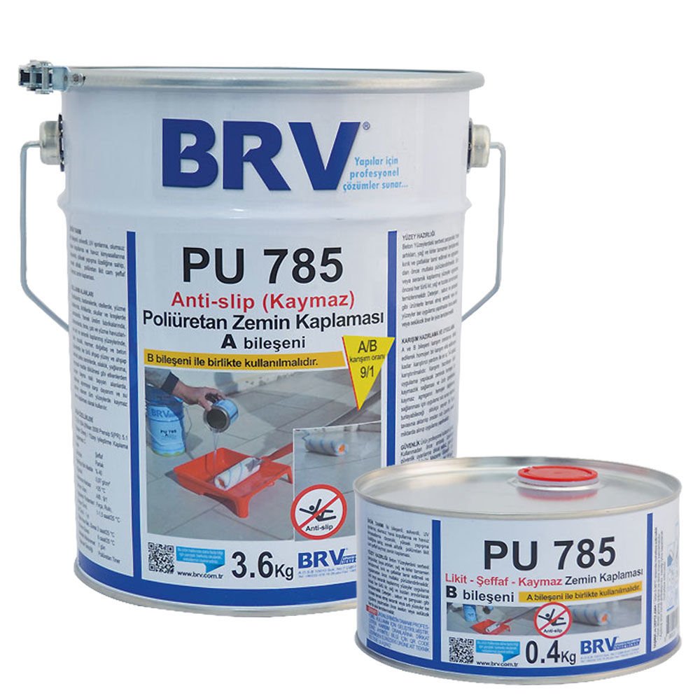 BRV PU 785 - Likit Şeffaf Kaymaz Zemin Kaplaması -  (A+B) 4 Kg