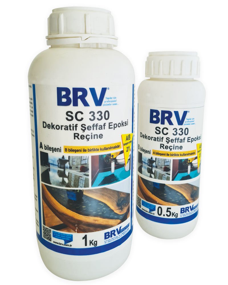 BRV SC 330 - Dekoratif Şeffaf Epoksi Reçine - (A+B) 1,5 Kg