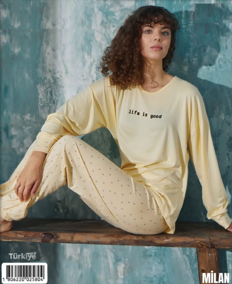 Mihra Uzun Kol Yazlık Kadın Pijama Takım