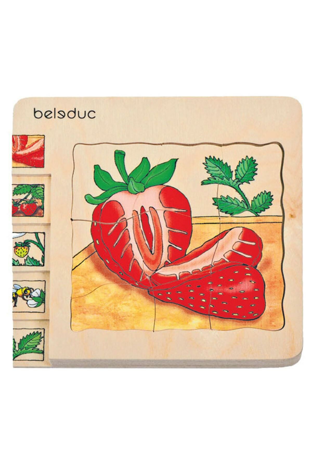 Beleduc Oluşum Ahşap Puzzle – Çilek (30 Parçalı Ahşap Yapboz)