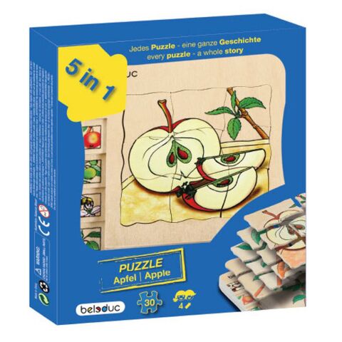 Beleduc Oluşum Ahşap Puzzle – Elma (30 Parçalı Yapboz)