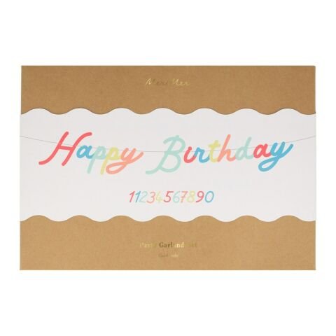 Meri Meri - Rainbow Happy Birthday Garland - Gökkuşağı Happy Birthday Asılan Süs Seti