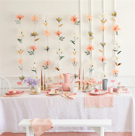 Meri Meri - Flower Wall (Soft Colours) - Çiçek Duvarı (Yumuşak Renkler)