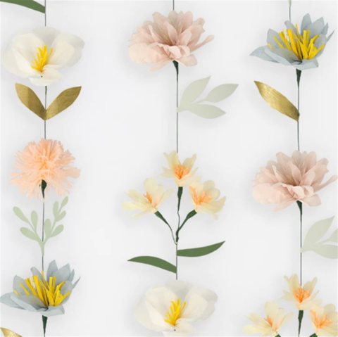 Meri Meri - Flower Wall (Soft Colours) - Çiçek Duvarı (Yumuşak Renkler)