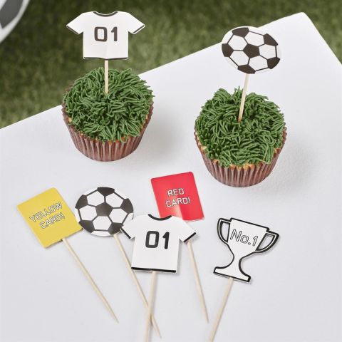 Ginger Ray - Cupcake Toppers Football - Futbol Cupcake Süsleri (12'li)