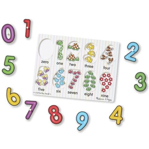 Melissa&Doug Ahşap Tutmalı Puzzle - Sayılar (10 Parça Yapboz)