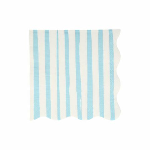 Meri Meri - Blue Stripe Napkins - Mavi Çizgili Peçete - L - 16'lı