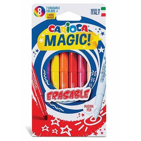 Carioca Silinebilen Sihirli Keçeli Boya Kalemi (7 Renk+1 Beyaz)