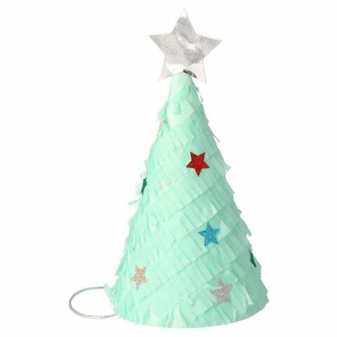 Meri Meri - Fringed Christmas Tree Party Hats - Püsküllü Çam Ağacı Parti Şapkaları