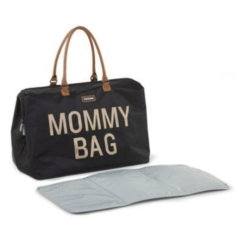 Childhome - Mommy Bag - Anne-Bebek Bakım Çantası – Siyah - Gold
