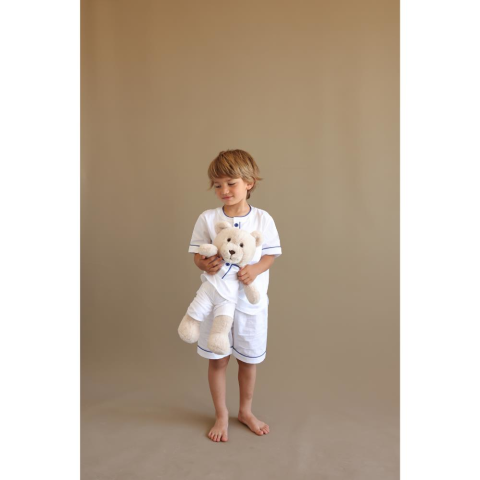 Luna Mia Pure White Boy Sleeve Uyku Arkadaşlı Çocuk Pijama Takımı