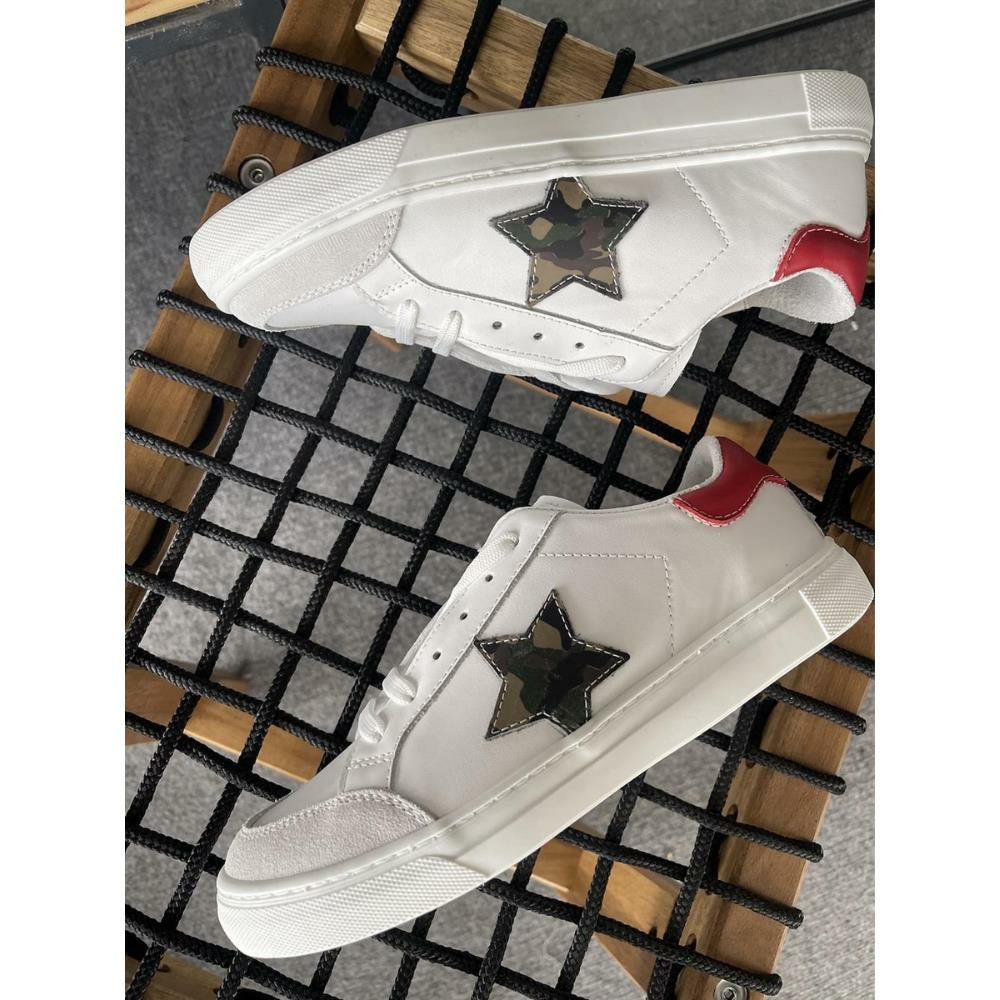 Merli&Rose Star Kadın Sneaker | Beyaz-Kırmızı-Kamuflaj