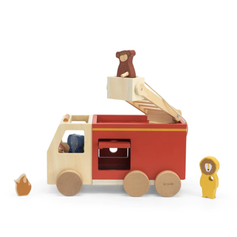 Trixie - Wooden Fire Truck - Ahşap İtfaiye