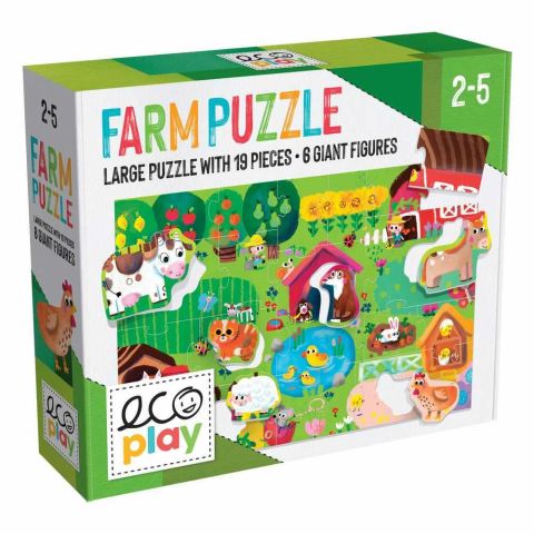 Headu Ecoplay Shaped Puzzle Farm (2-5 Yaş)