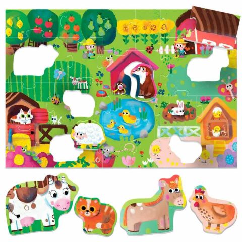 Headu Ecoplay Shaped Puzzle Farm (2-5 Yaş)