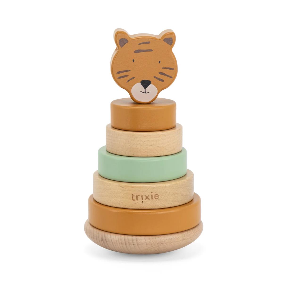 Trıxıe - Wooden Stacking Toy - Ahşap Dizme Oyuncağı  - Mr. Tiger