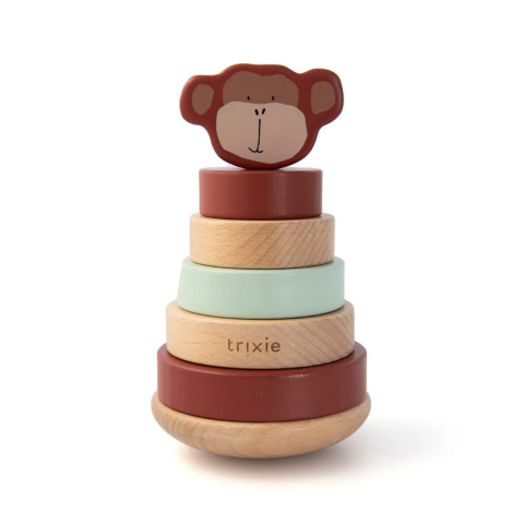 Trixie - Wooden Stacking Toy - Ahşap Dizme Oyuncağı - Mr. Monkey